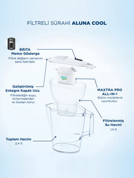 BRITA Aluna Cool 2 Filtreli Su Arıtma Sürahisi – Beyaz (2,4 L) - 4