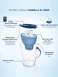 BRITA Marella XL 2 Filtreli Su Arıtma Sürahisi – Mavi (3,5 L) - 6